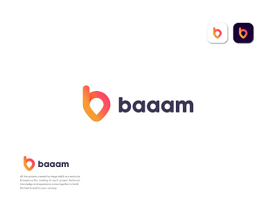 B + Location logo design - Gradient logo design b logo branding clean logo design colorful logo creative logo design gradient logo graphic design illustration location logo logo logo design mega malik minimalistic logo vector