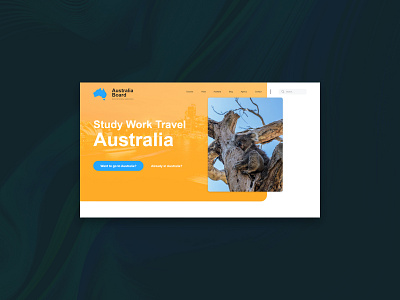 Australia educational services website concept australia blue concept design mockup orange website