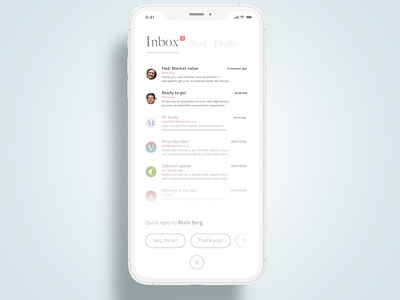 Email app client mockup