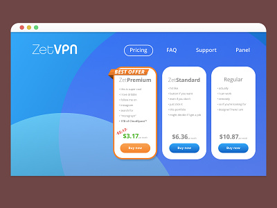 VPN service website homepage concept mockup blue concept mockup modern security vector vpn website website concept website design