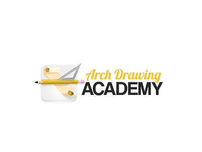 Architectural Drawing Academy Logo academy architecture branding drawing icon logo parchment pencil school