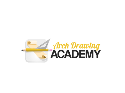 Architectural Drawing Academy Logo academy architecture branding drawing icon logo parchment pencil school
