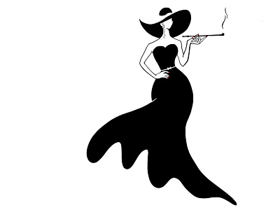 When the smoke soars blackandwhite character curve fashion hat illustration kiserupipe lady negativespace red smoke vogue woman