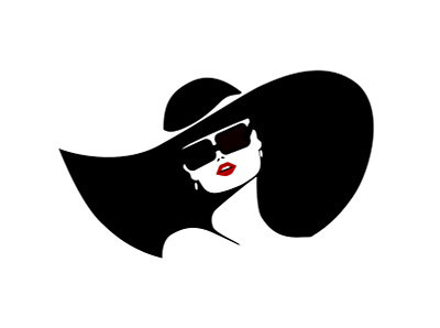 girl in a hat - negative space 2 affinity blackandwhite character girl illustration lady logo minimal monochrome red vector vogue
