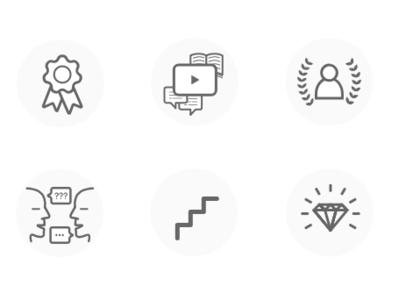Course benefits showcase icons icons javascript training ui