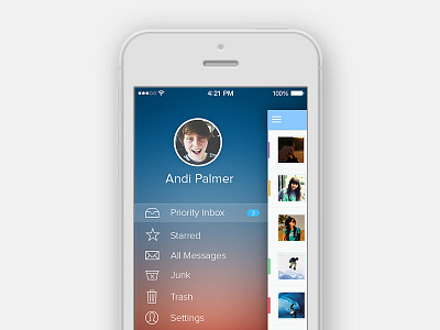 Simple iOS Mail App Sidebar