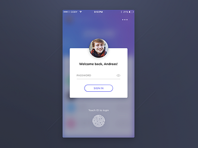 Lockscreen Touch ID app bank dailyui lockscreen login payment sign in touch touch id unlock