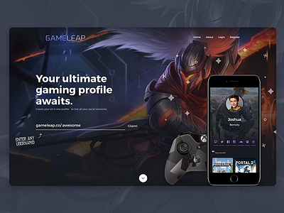 Gaming Landing Page - Gameleap game gameleap gamer gamers gaming gaming site home homepage landing landing page social media video games