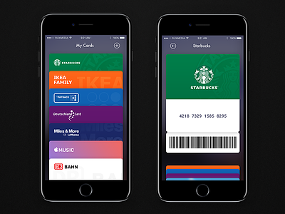 Loyalty card wallet card cards finance flat design ios iphone loyalty card payment ui uix ux wallet