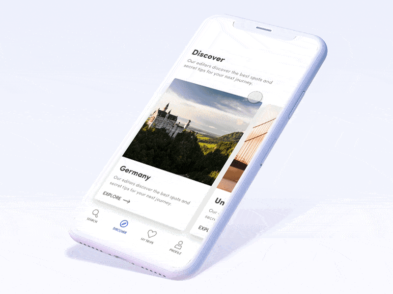 Travel Guide animation app dailyui design flinto ios travel travel app ui ux