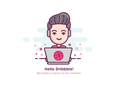 Hello Dribbble! avatar clean debut dribbble pink