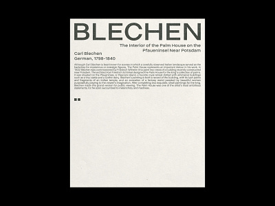 Blechen graphic design minimal poster poster art poster design print print design simple typeface typography