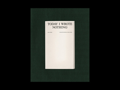 Today I Wrote Nothing