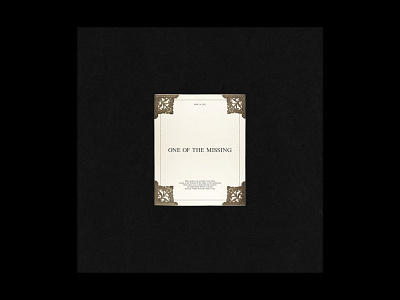 "One Of The Missing" art book contemporary design graphic design illustration minimal minimalism modernism monochrome photoshop poster poster art poster design print screen print simple type typography zine