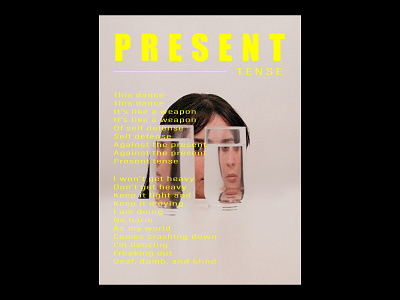 Present Tense album art design font graphic graphic design minimal photography photoshop poster poster a day poster art poster design print print design radiohead simple thom yorke typeface typography yellow