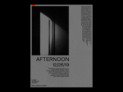 Afternoon design font graphic graphic design gray minimal photo photography photoshop plakat poster poster a day poster art poster design print print design simple type typeface typography