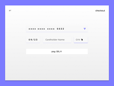 Daily UI 002 – Credit Card Checkout