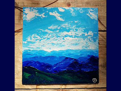 крпт acrylic acrylic painting art carpathian mountains landscape mountains painting small format traditional art ukraine