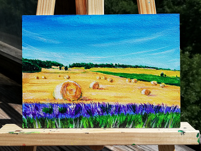 Ukrainian steppe acrylic acrylic painting illustration landscape painting steppe