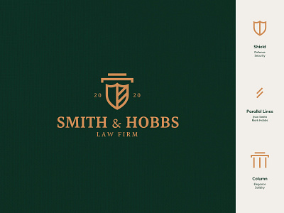 Smith & Hobbs - Law Firm brand identity branding elegance flat law law firm law firm logo lawyer logo logo design mark minimalism typography vector visual identity