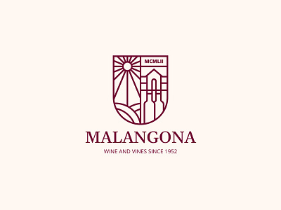 Malangona - wine and vines brand brand identity branding flat graphic design identity identity design illustration illustrator logo logo design logodesign mark modern typography vines visual identity wine winery