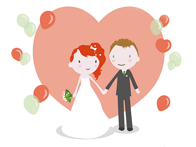 Wedding invitation cute illustration invitation wedding