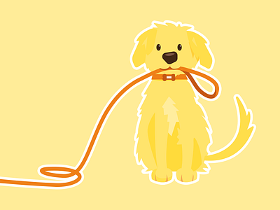 Let's go for a walk? animal cute dog flat illustration puppy