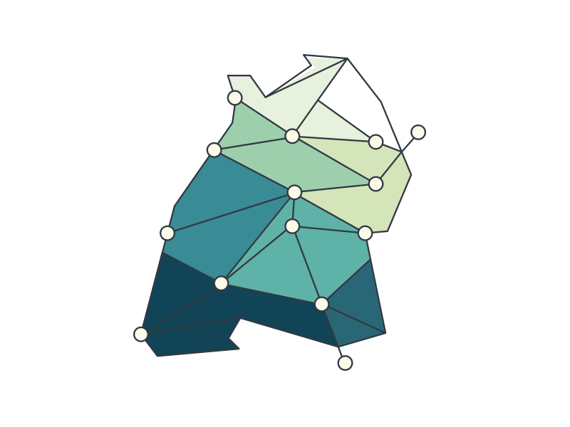 Connected Map Logo network connected illustration flat branding logo design