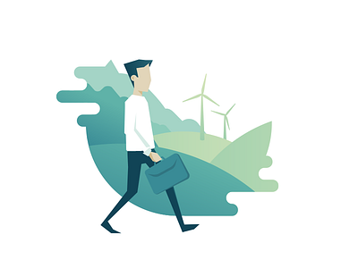Green Country country flat gradients illustration logo wind energy