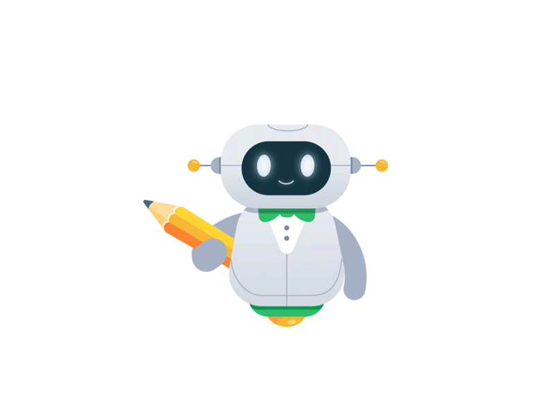 Animated Robot ai animated gif character cute design flat illustration intro mascot robot tutorial vector writer