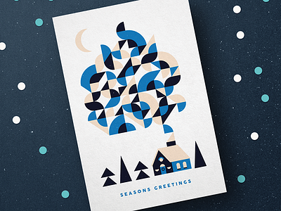 Christmas Card Design abstract cabin card christmas greetings seasons smoke trees winter xmas