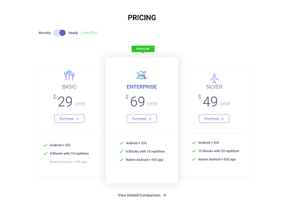 Pricing branding comparison customer design figma illustraion materialdesign neat ui pricing page pricing plans pricing table prototype ui user experience user interface webdesign