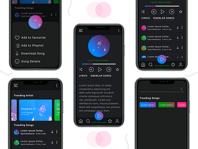 Music App animation app app design branding figma illustraion materialdesign mobile music app music player prototype ui user interface ux uxdesign wireframe