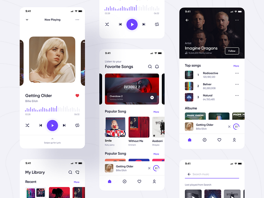 MUCHO - Music player app by Amir Shojaei for Echo on Dribbble