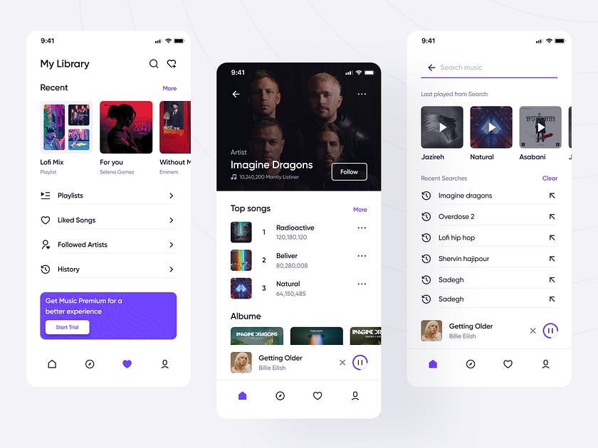 MUCHO - Music player app by Amir Shojaei for Echo on Dribbble