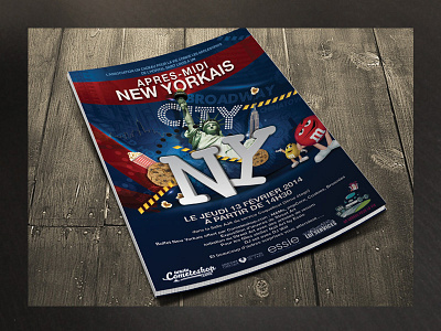 NY/USA themed party non profit organization flyer