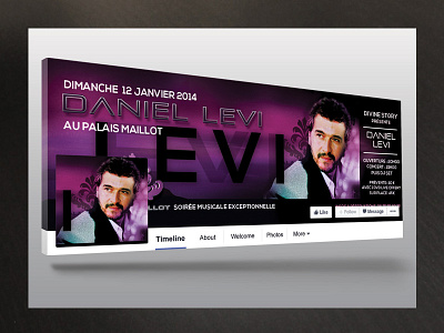 Facebook cover for the concert of a french singer