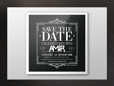 save the date invitation teaser card celeb concert date eve evening event famous france french hall invitation invite music reservoir save the date show singer song