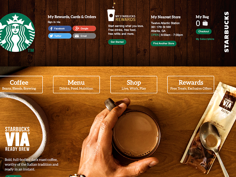 Starbucks Homepage by Rikesh (Rick) Khanna on Dribbble