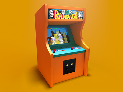 3D Arcade Machine 3d arcade blender c4d cinema4d illustration model video game