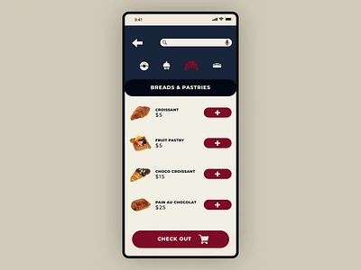 Bakery Shop UI animation app design bakery cake interaction interaction design muffins ui ui design ux