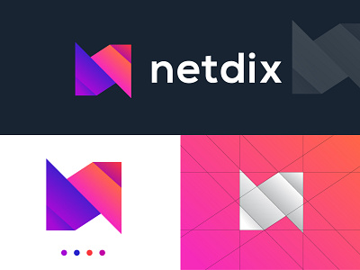 netdix l n monogram n letter logo (sales) app brand identity branding gradient hardware logo 2020 logo agency modernism monogram morden n letter recent logo startup company tech company technology tecnology typogaphy typographic ui world