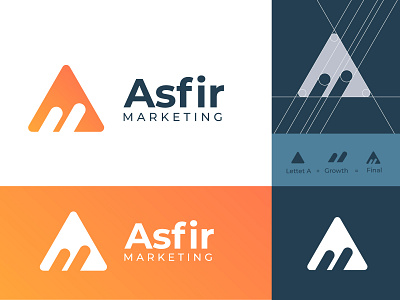 asfir marketing a letter logo a logo mark abstract brand identity branding business business marketing growth logo agency logo mark managment marketing marketing agency morden typogaphy vector