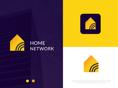 home logo l network l digital mark abstract abstract logo brand identity branding cable gradient home internet logo agency logo design logo mark modern logo morden network service technology typogaphy yellow