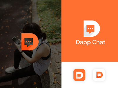 chat icon design l D lettre logo l ios icon l mobile app