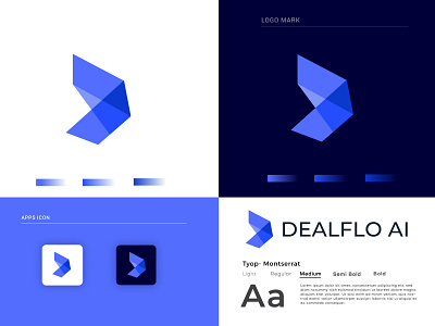 Dealflo ai l d logo l d modern logo abstract brand identity branding d letter d letter logo d logo dealflo logo mark logos logotype modern logo monogram morden recent logo simple and modern typogaphy