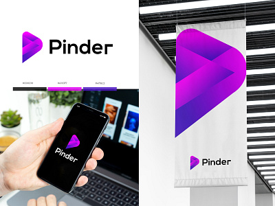 pinder l p moderm logo l tech logo mark abstract app design brand identity branding iconography interface logo agency logo mark modern logo morden p letter logo p logo payments paypal technology typogaphy