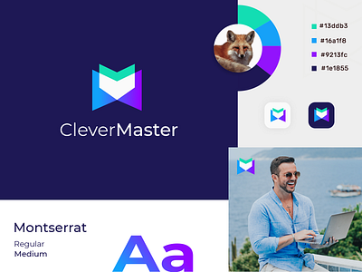 clevermaster abstract brand identity branding conceptual creative logo eye catching fox fox logo gradient gradient logo logo agency logo design logo designs logo mark m letter logo memorable modern logo morden tech logo technology