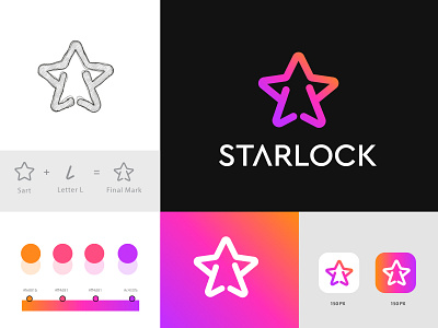 star logo design l line art modern logo mark