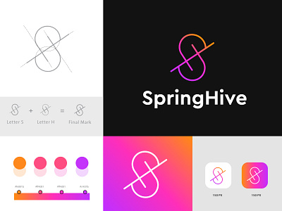 simple line art modern logo design